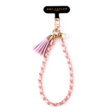 AMY TAYLOR Leather & Chain Hand Strap Baby Pink
