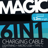 MAGIC 6IN1 CHARGING CABLE ( TYPE C, MICRO USB)